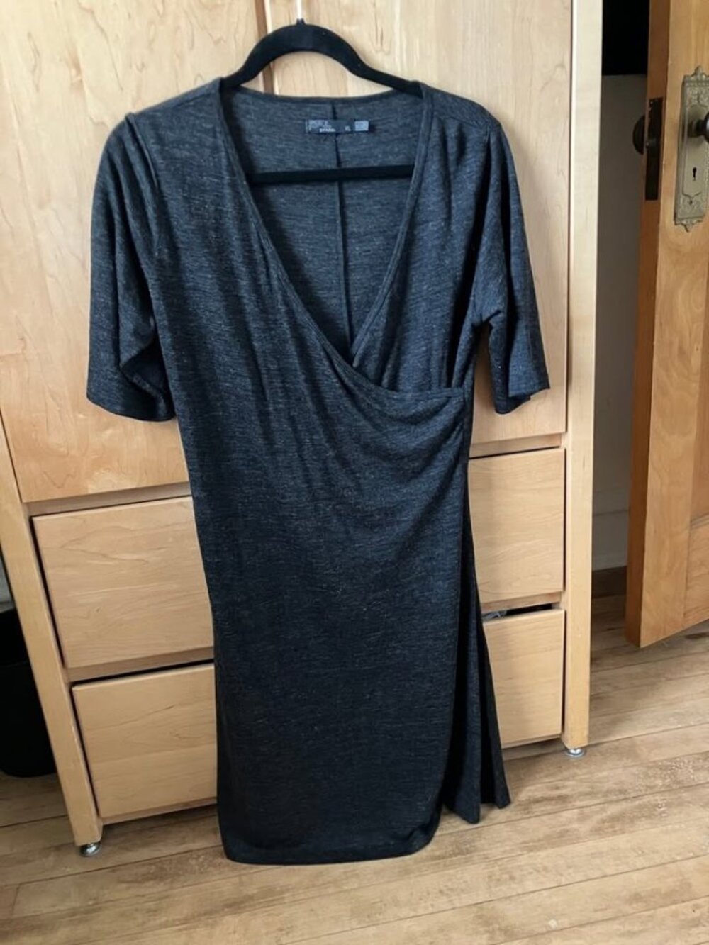 Prana Charcoal Heather Nadia Faux Wrap Dress